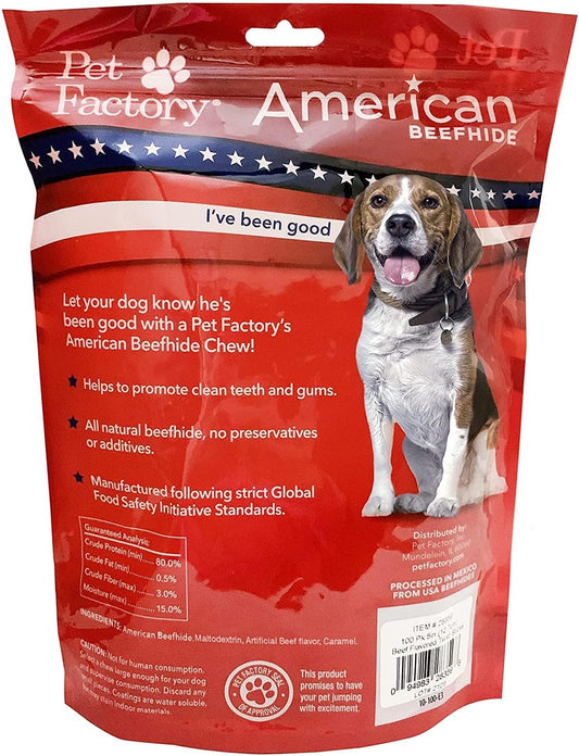 Pet Factory American Beefhide 5" Twist Sticks Dog Chew Treats - Beef Flavor, 1 Lb