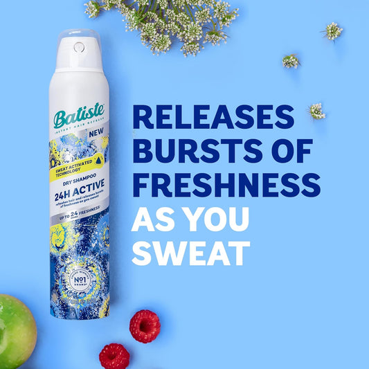 Batiste Dry Shampoo, 24H Active Waterless Shampoo, No Rinse Shampoo Hair Spray with Uplifting Fragrance, Sweat Activated Dry Shampoo Spray, Vegan Friendly & Invisible, by Batiste Hair Care – 200ml : Amazon.co.uk: Beauty