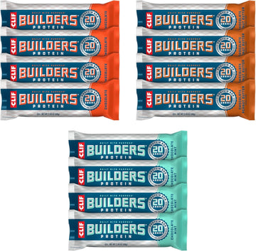 Clif Builders - Variety Pack - Plant Based Protein Bars - Gluten Free - Non-Gmo - Low Glycemic - 20G Protein - 2.4 Oz. (12 Count)