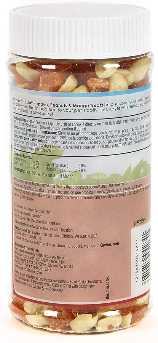 Kaytee Fiesta Papaya, Peanuts And Mango Treat For All Pet Birds, 10-Oz Jar