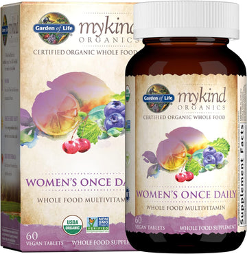 Garden Of Life Multivitamin For Women - Mykind Organic Women'S Once Daily Whole Food Vitamin Supplement, Vegan, 60 Count Tablets