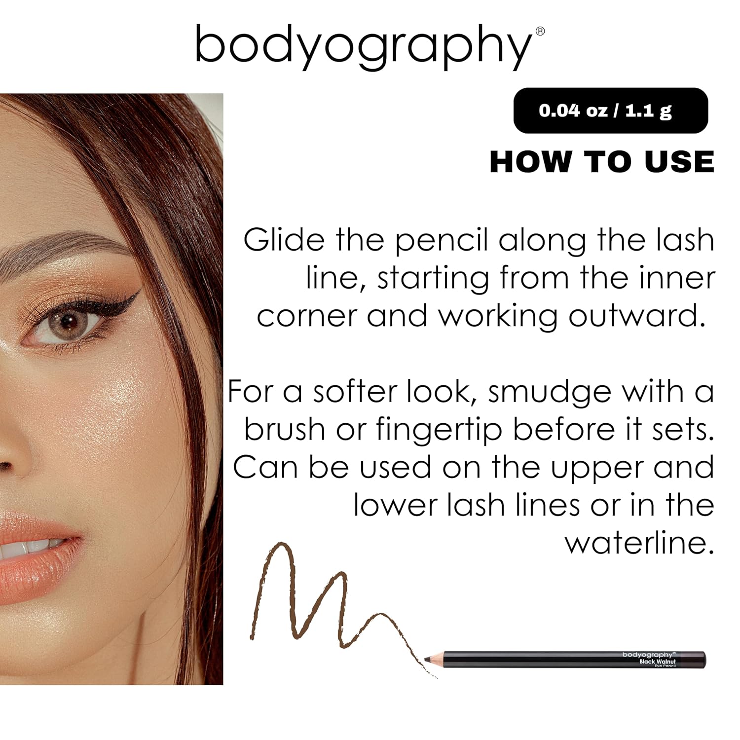 Bodyography Cream Eye Pencil, Midnight Blue - Navy Wooden Eyeliner For Eyes & Eyebrows, Long-Lasting Cruelty-Free Coconut Oil Cosmetic Liner : Beauty & Personal Care