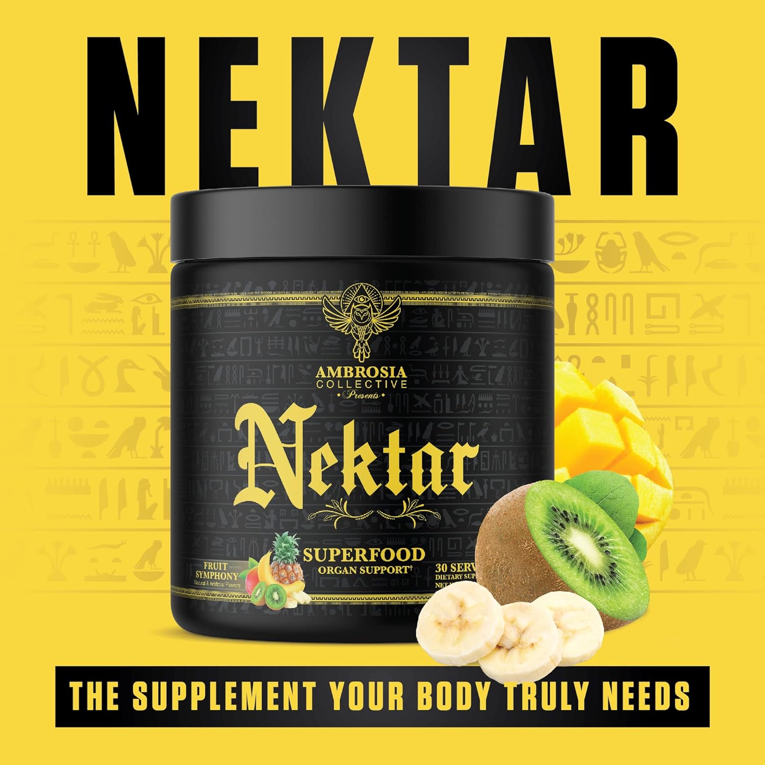 Ambrosia Nektar - Superfood Powder | Complete Health Supplement | 30 Servings (Fruit Symphony) : Health & Household