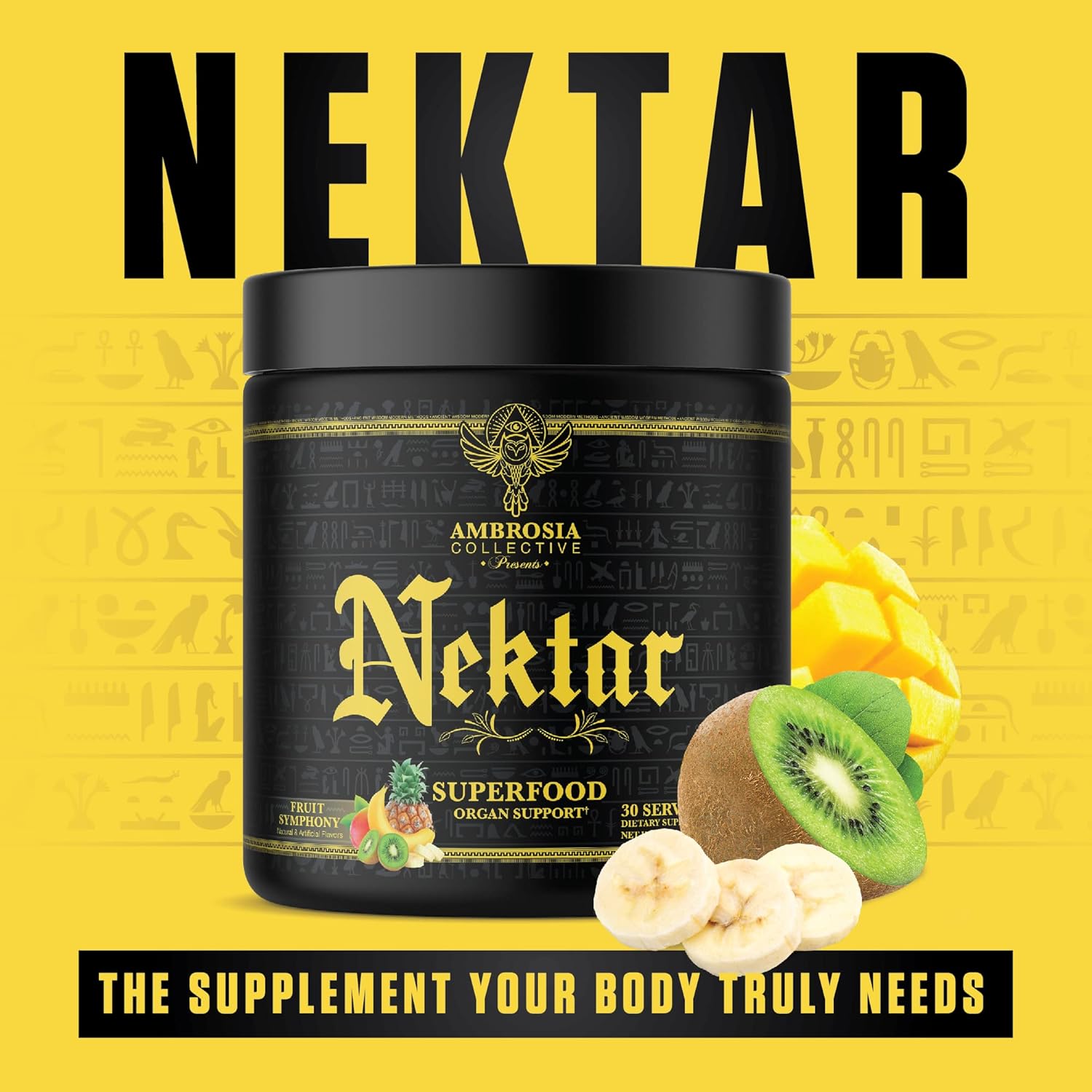 Ambrosia Nektar - Superfood Powder | Complete Health Supplement | Organ Support - Liver, Kidney Health | 30 Servings (Apple Symphony) : Health & Household