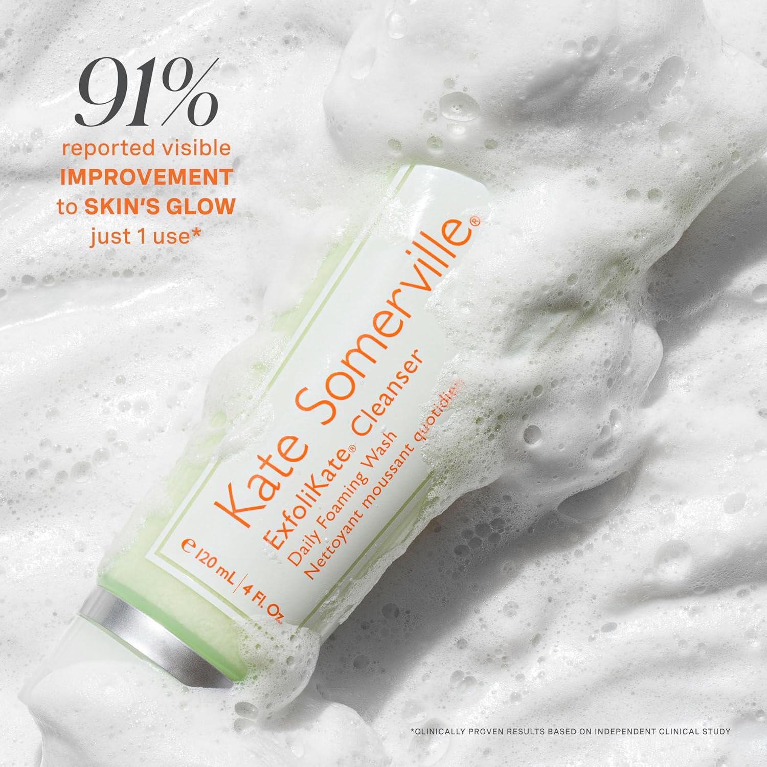 Kate Somerville Exfolikate Cleanser – Daily Exfoliating Foaming Face Wash – Clinically Formulated Glycolic Acid And Lactic Acid Gentle Facial Scrub, 1.7 Fl Oz : Beauty & Personal Care