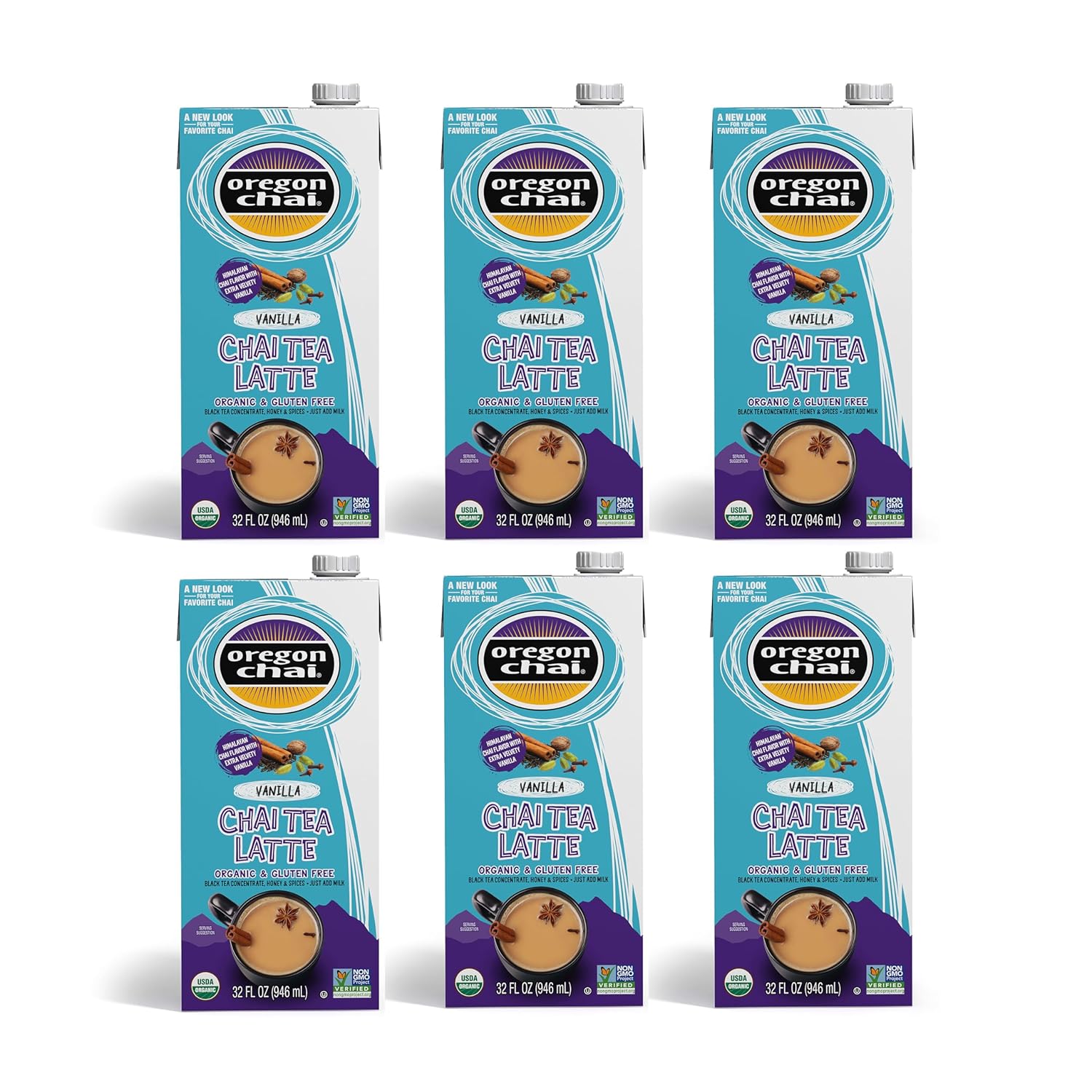 Oregon Chai Vanilla Chai Concentrate, 32 Fluid Ounce (Pack Of 6)