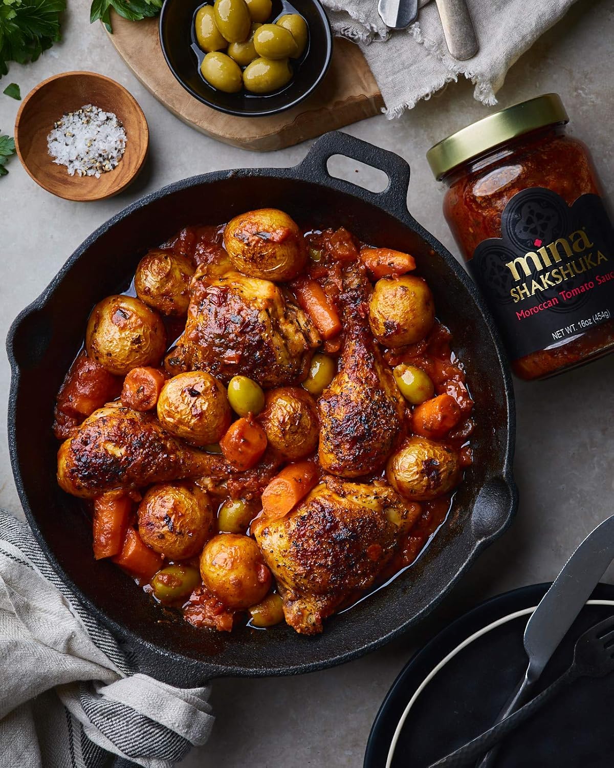 Mina Shakshuka Sauce, Moroccan Tomato Sauce, 16 Oz Sugar Free Sauce, Keto Friendly, Perfect To Use As Pasta Sauce And Simmer Sauce, Delicious With Eggs, Pizza, Sandwiches, And More : Grocery & Gourmet Food