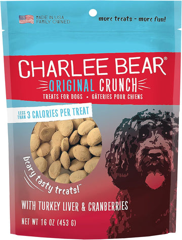Charlee Bear Original Dog Treats, Turkey Liver & Cranberries, 16 Oz