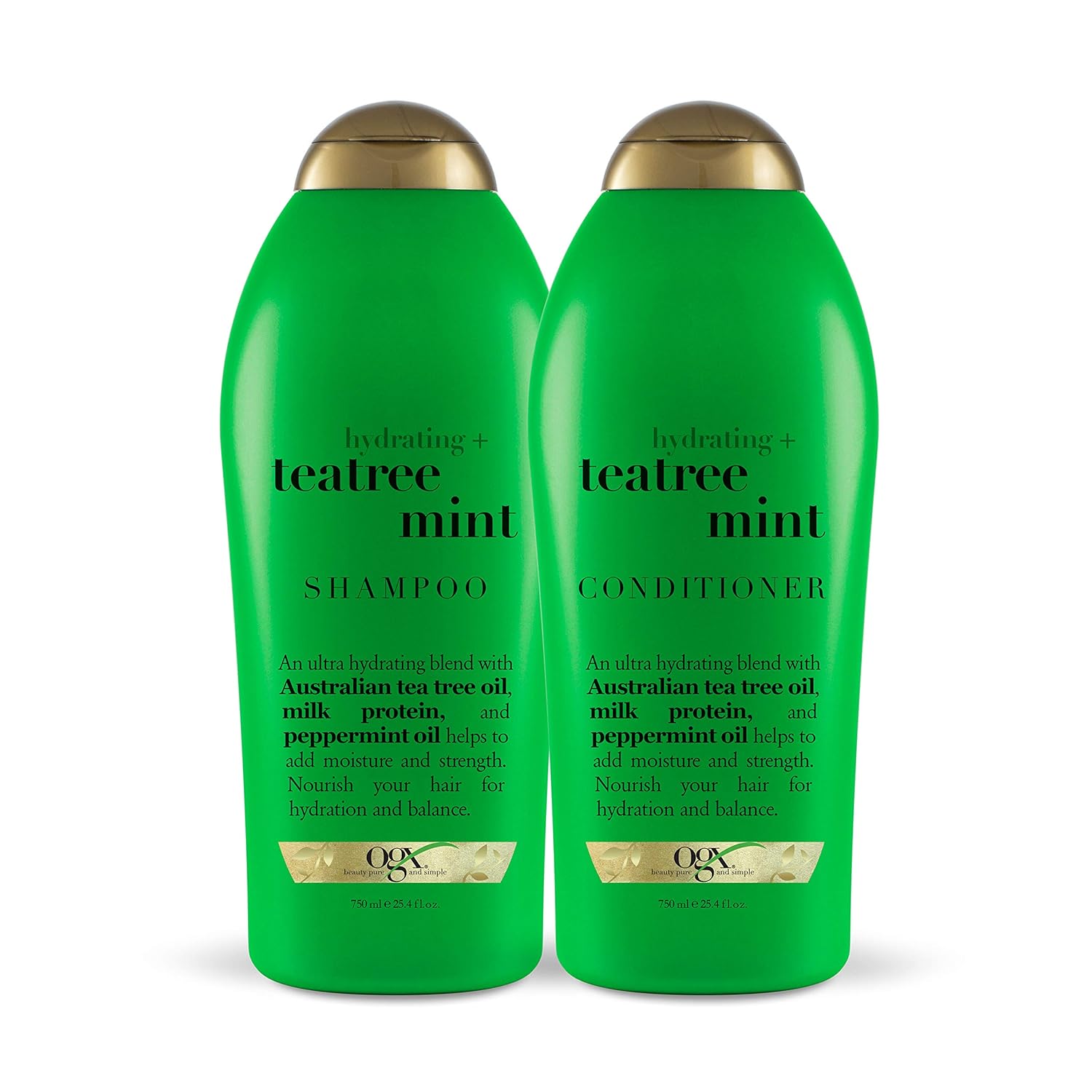 Ogx Hydrating + Tea Tree Mint Shampoo & Conditioner, 25.4 Ounce (Set Of 2)