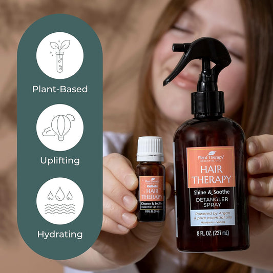 Plant Therapy KidSafe Hair Therapy Cleanse & Soothe Essential Oil Blend 10 mL (1/3 oz) Naturally Cleanse Buildup, Soften & Strengthen Hair