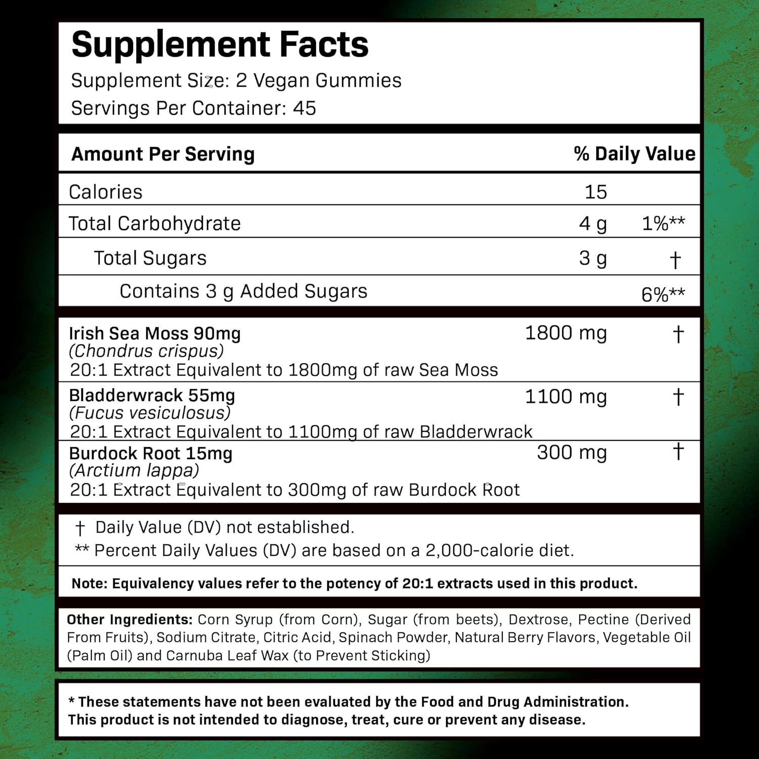 Sea Moss Gummies, 3200Mg Irish Sea Moss Mixed Berry Flavor With Maximum Potency Bladderwrack And Burdock Root - Supports Skin, Energy And Immunity - 90 Count