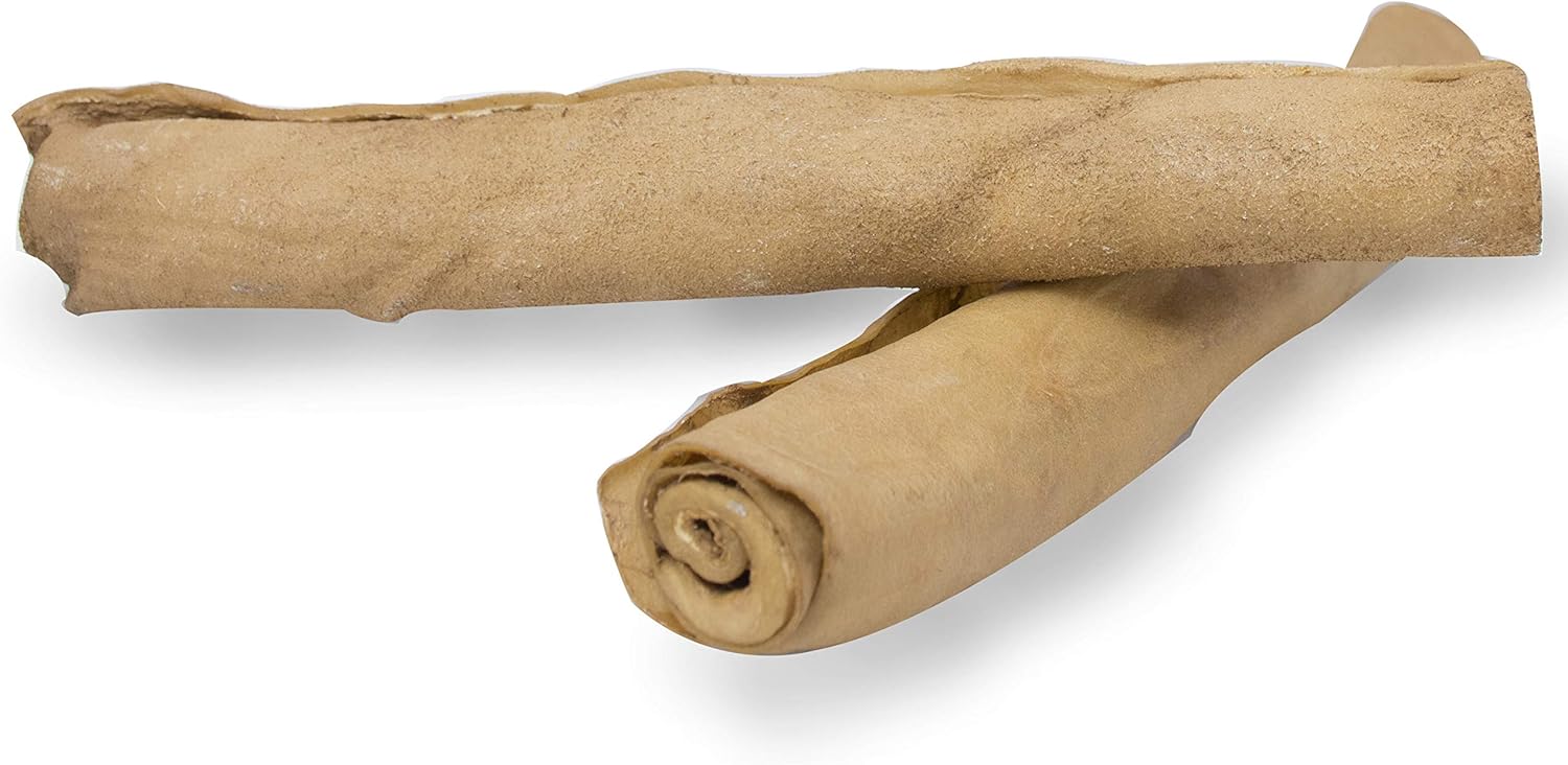 Cadet Premium Grade Beef Hide for Dogs, Long Lasting Rawhide Retriever Rolls, Single Ingredient Dog Chews, Peanut Butter Flavor, 10 Inch (4 Count)