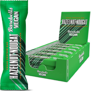 Barebells Vegan Protein Bars – Vegan Chocolate Bar With Low Carb, High Protein, Ideal For Vegan Snacks – 12 X 55G (Hazelnut Nougat)