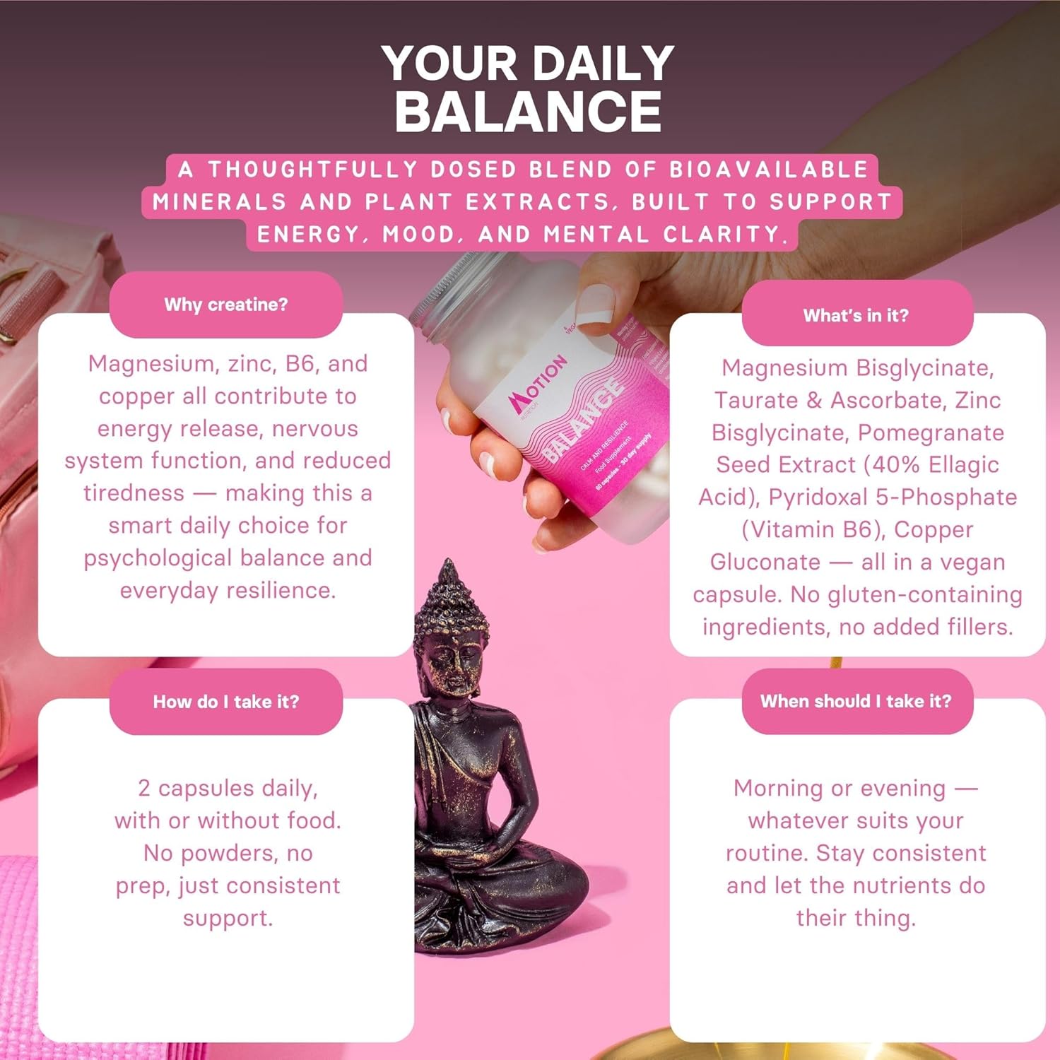 Motion Nutrition Hormone Balance (60 Capsules) | Acclaimed Stress Relief for Calm Resilience on Tap | Avoid Burnout | Take Better Decisions | A Worry Free You | No Unsafe stimulants | Made in UK : Amazon.co.uk: Health & Personal Care