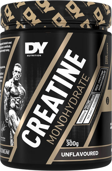 Dy Nutrition Pure Creatine Monohydrate Powder 300 G, Unflavoured X60 Servings, 2 Month Supply – Increases High Intensity Performance. Gluten Free, Vegan Friendly Supplement