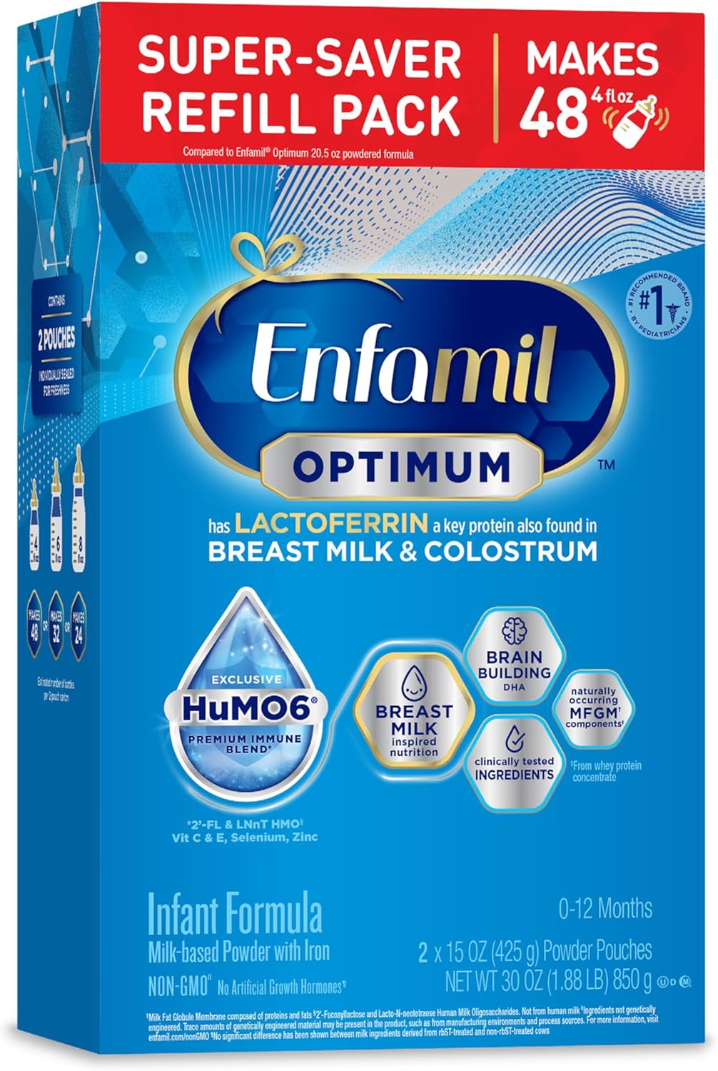 Enfamil Optimum Baby Formula, Our Closest Formula To Breast Milk, Immune-Supporting Lactoferrin Also Found In Breast Milk, Brain-Building Dha, 30 Oz
