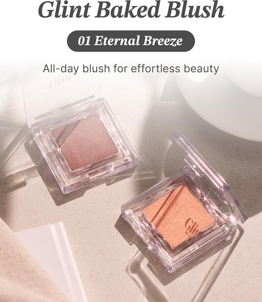 Glint By Vdivov Glint Baked Blush (Eternal Breeze) - Long Lasting Blush That Lasts All Day To Achieve A Natural Look Korean Skincare, M Eternal Breeze, 30G (P)
