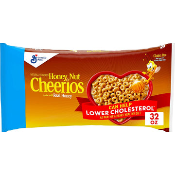 Honey Nut Cheerios Heart Healthy Breakfast Cereal, Gluten Free Cereal With Whole Grain Oats, Value Bag, 32 oz