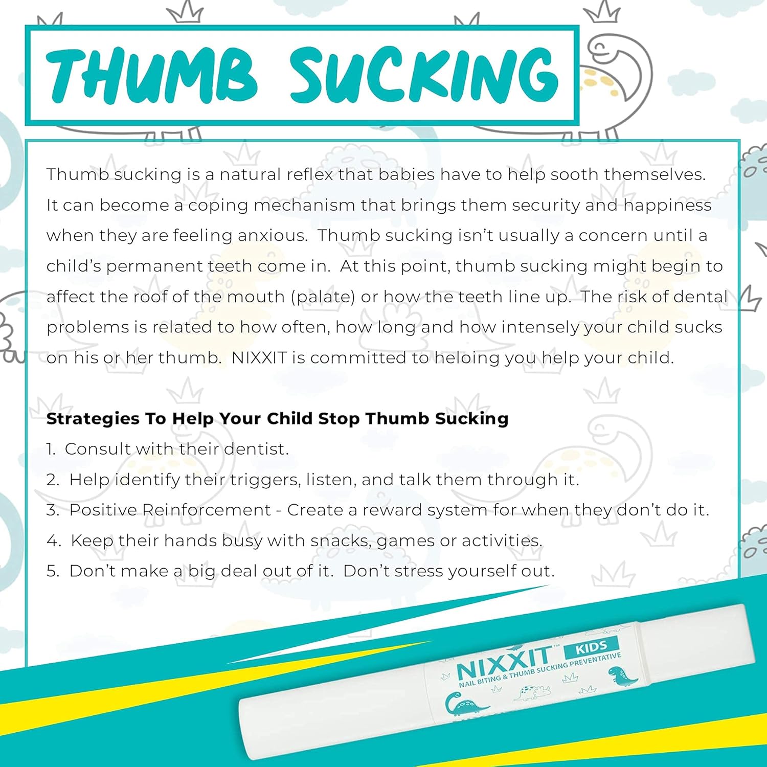 Nail Biting Treatment For Kids - Stop Thumb Sucking For Kids, Toddlers, Children - No Bite Nail Polish Pen - Non Glossy - Bitter Taste - Safe & Effective Solution - Paraben Free - (2 - Pack)
