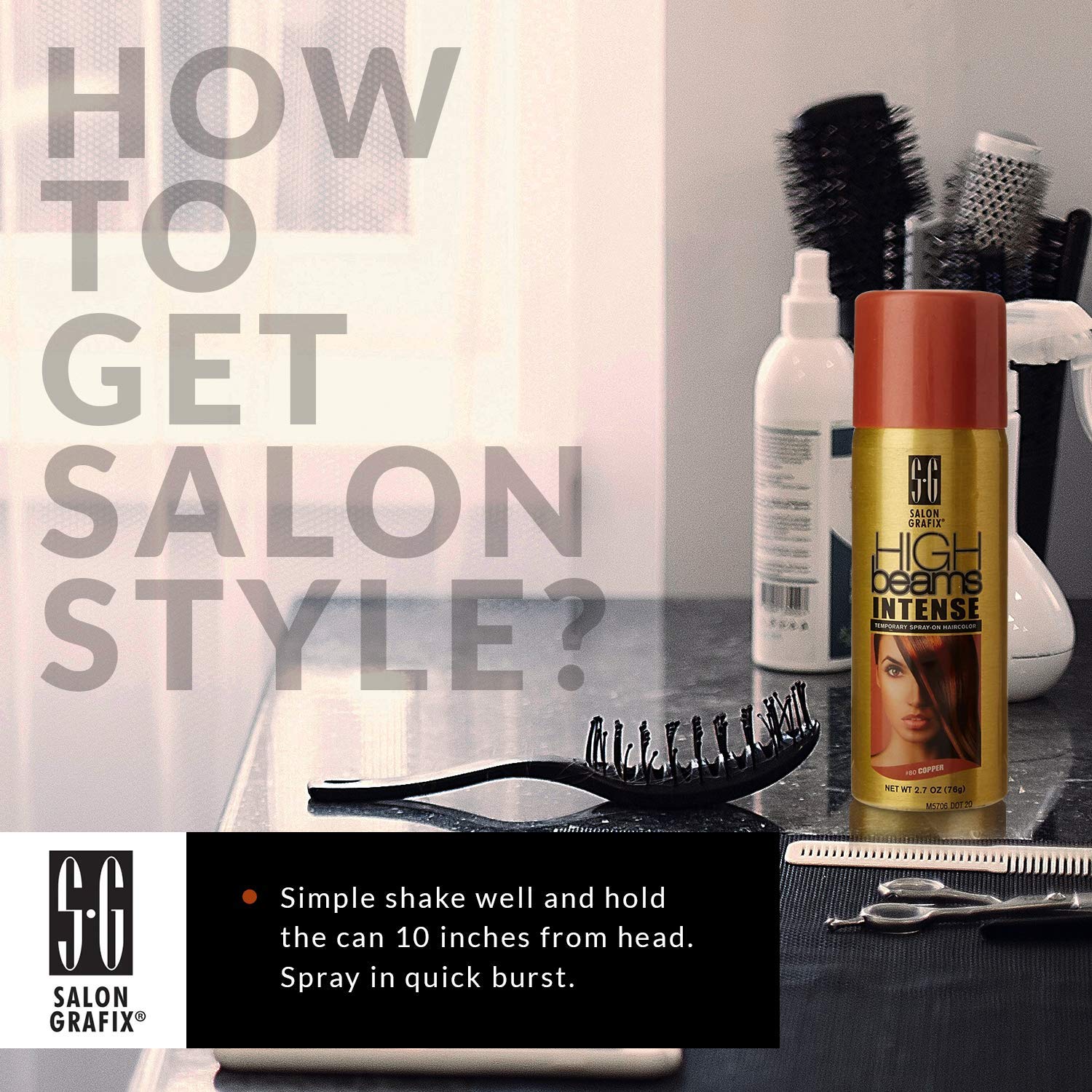 Salon Grafix High Beams Intense Temporary Spray - Popstar Pink For Unisex - 2.7 Oz Hair Color : Chemical Hair Dyes : Beauty & Personal Care