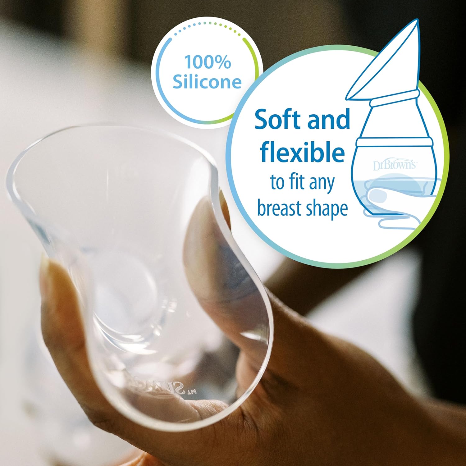 Dr. Brown's 100% Silicone One-Piece Breast Pump,Hands-Free Breast Milk Collector with Anti-Colic Options+ Baby Bottle (4 oz/120 mL),Level 1 Nipple,Travel Lid and Travel Bag : Baby