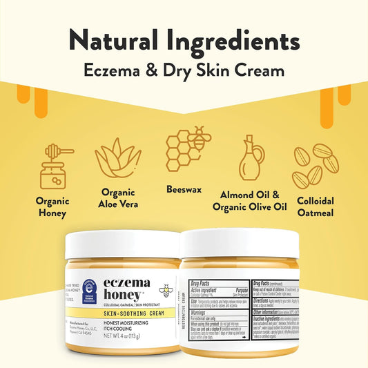 Eczema Honey Original Skin-Soothing Cream & Oatmeal Body Lotion - Bundle For Sensitive Skin - Cruelty Free