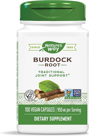 Nature'S Way Burdock Root, 950 Mg Per Serving, 100 Vegan Capsules