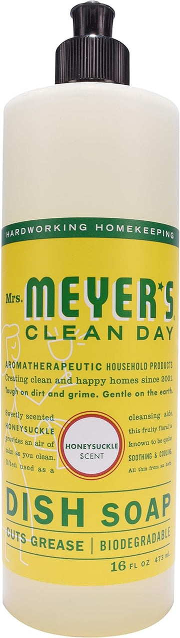 Mrs. Meyer's Clean Day Liquid Dish Soap, Honeysuckle, 16 Fluid Ounce (Pack of 3)