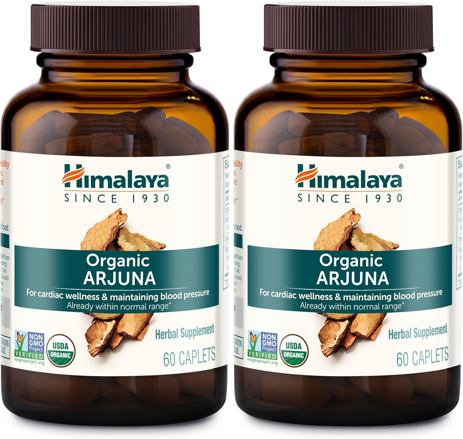 Himalaya Organic Arjuna, Blood Pressure Supplement For Cardiovascular Wellness And Heart Health, 700Mg, 60 Count (Pack Of 2)