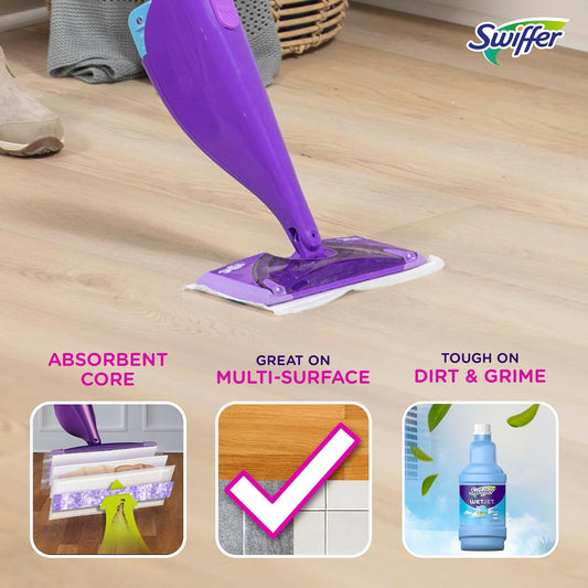 Swiffer Wetjet Hardwood Floor Cleaner Spray Mop Pad Refill, Multi Surface, 24 Count