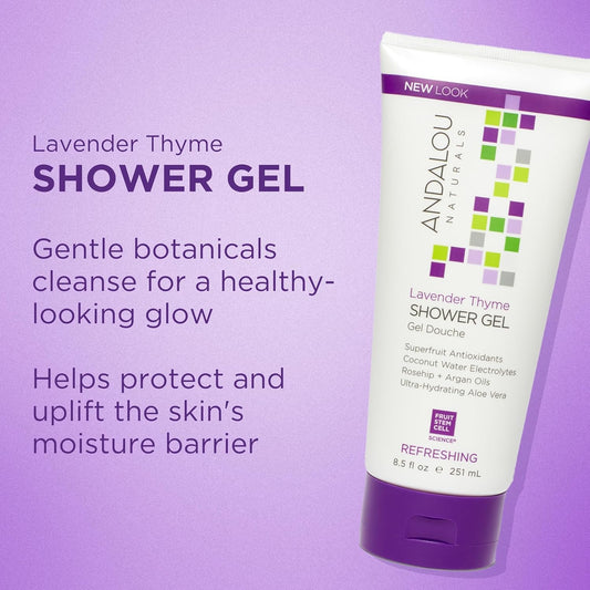 Andalou Naturals Lavender Thyme Refreshing Shower Gel, 8.5 Ounce