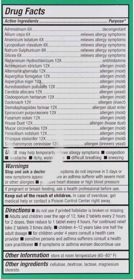 Natra Bio, Indoor Allergy, 60 Tablets