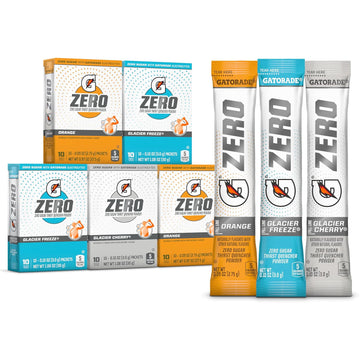 Gatorade G Zero Powder, Glacier Cherry Variety Pack, 0.10Oz Individual Packets - 10 Count (Pack Of 5)