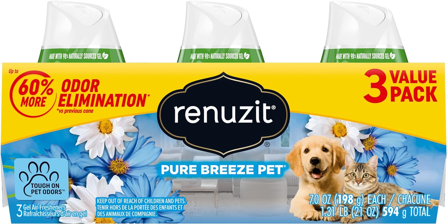 Renuzit Gel Air Freshener, Pure Breeze, 7 Ounce (3 Count)