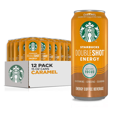 Starbucks Doubleshot Energy Drink Coffee Beverage, Caramel, Iced Coffee, 15 Fl Oz Cans (Packaging May Vary) (Pack Of 12)