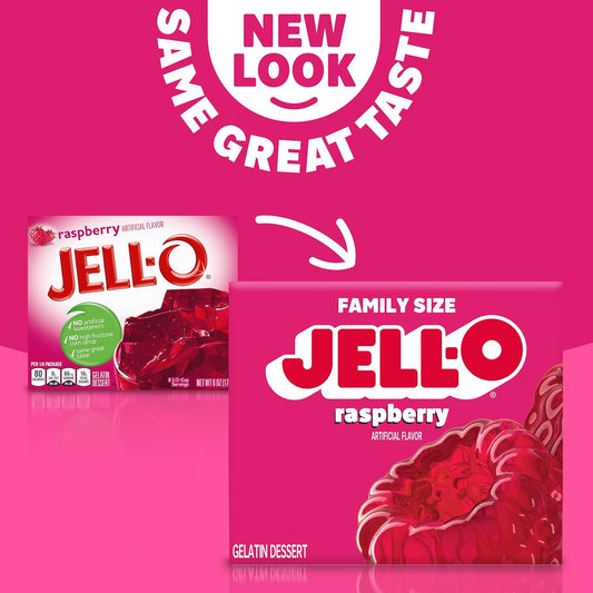 Jell-O Raspberry Gelatin Dessert Mix (6 Oz Box)