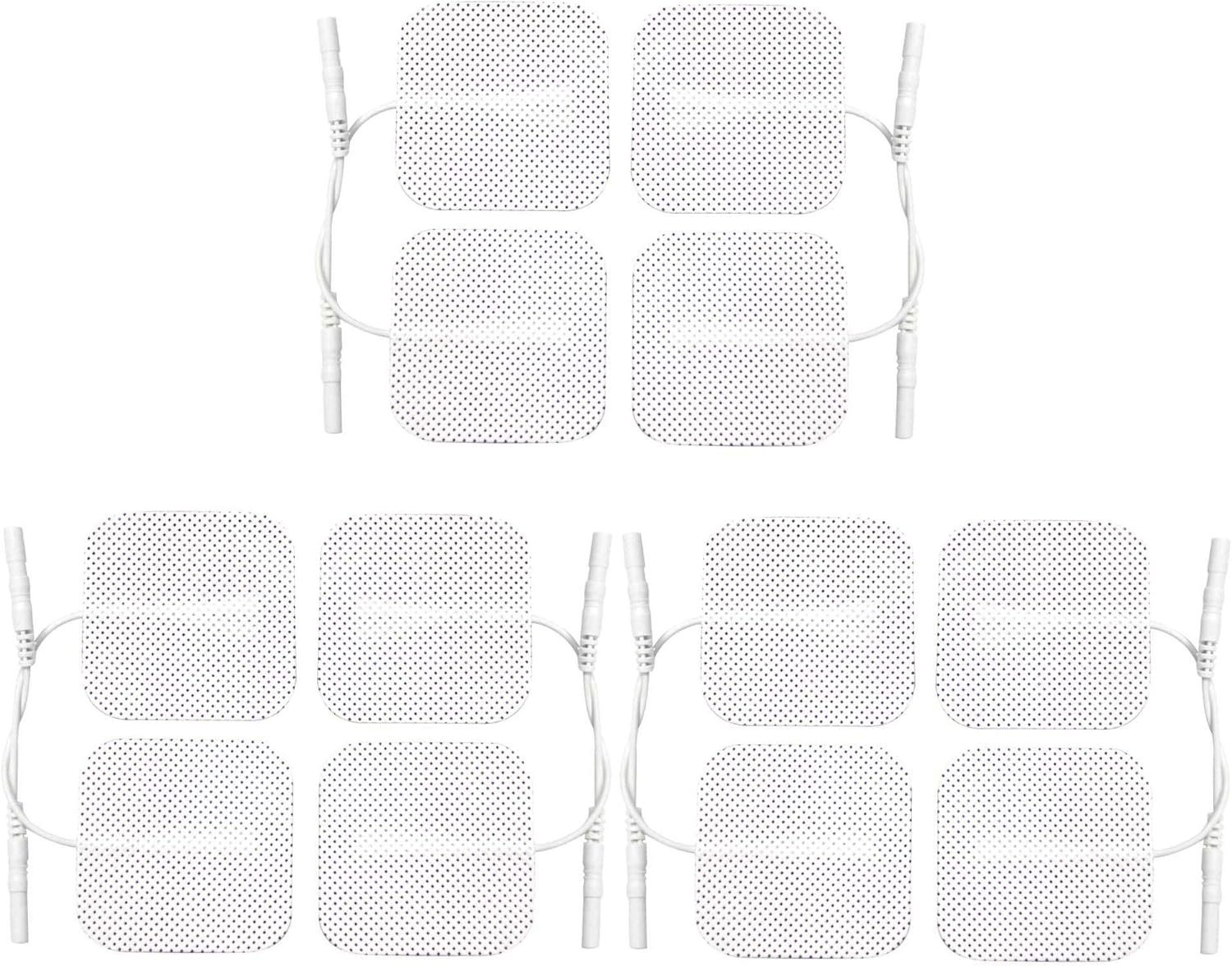 Med-Fit 1 Tens Electrode Pads - 12 Long-Lasting Self-Adhesive Pads (3 Packs Of 4) For Tens Machines