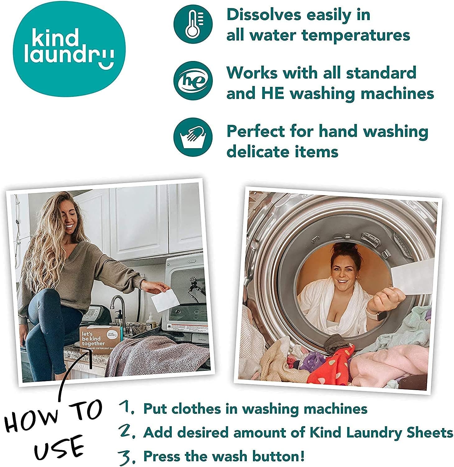 KIND LAUNDRY Detergent Sheets (Ocean Breeze) and Vegan Stain Remover Bar & Pre-Treater (5 oz) : Health & Household