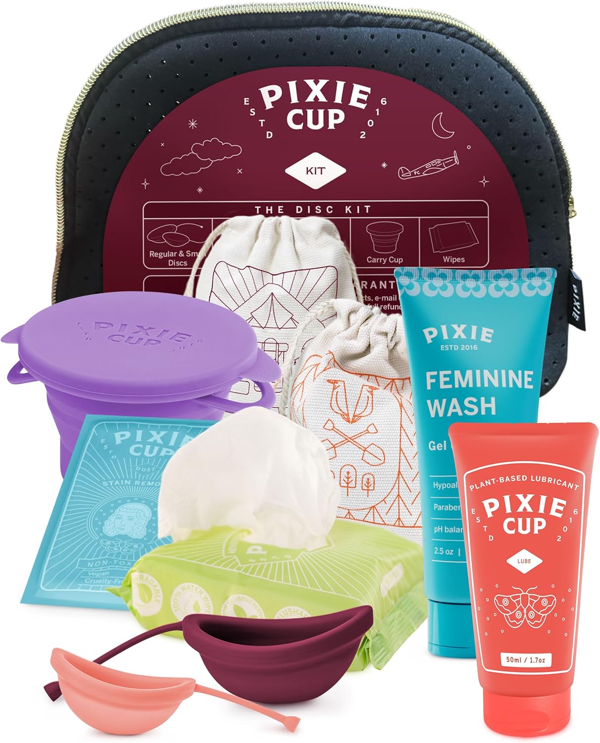 Pixie Menstrual Disc Kit - No Metals Or Toxins - 100% Medical-Grade Silicone - Best Period Disc Starter Kit - Removes Like A Tampon - Proven To Become A Successful Menstrual Disc User