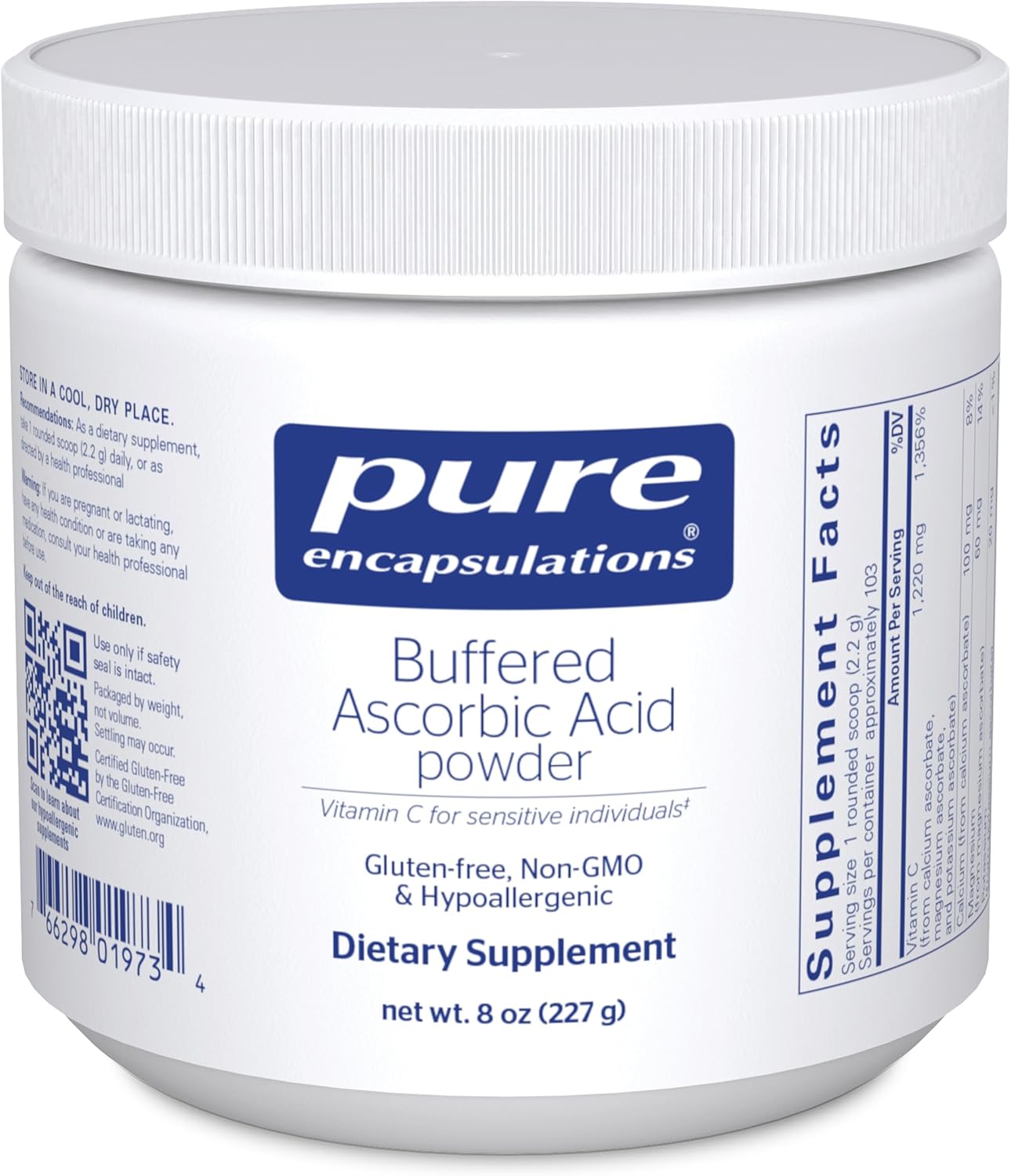 Pure Encapsulations Buffered Ascorbic Acid Powder | Vitamin C Supplement For Sensitive Individuals | 8 Ounces