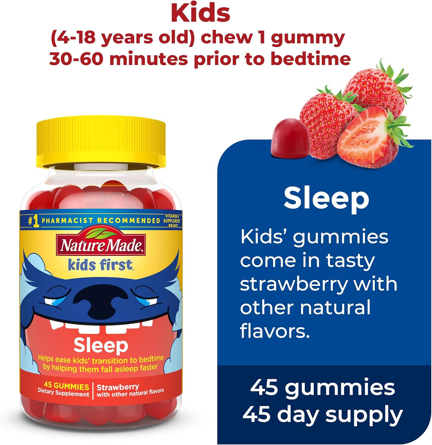 Nature Made Adult & Kids Melatonin Gummies Combo Pack for Restful Sleep, Family Pack, Sleep Aids for Adults & Kids, Two Sleep Gummies Bottles : Health & Household