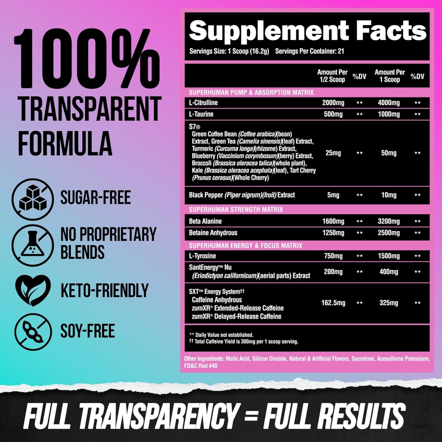 Alpha Lion Superhuman Pre Workout Powder, Beta Alanine, L-Taurine & Tri-Source Caffeine For Sustained Energy & Focus, Nitric Oxide & Citrulline For Pump (21 Servings, Miami Vice) : Health & Household