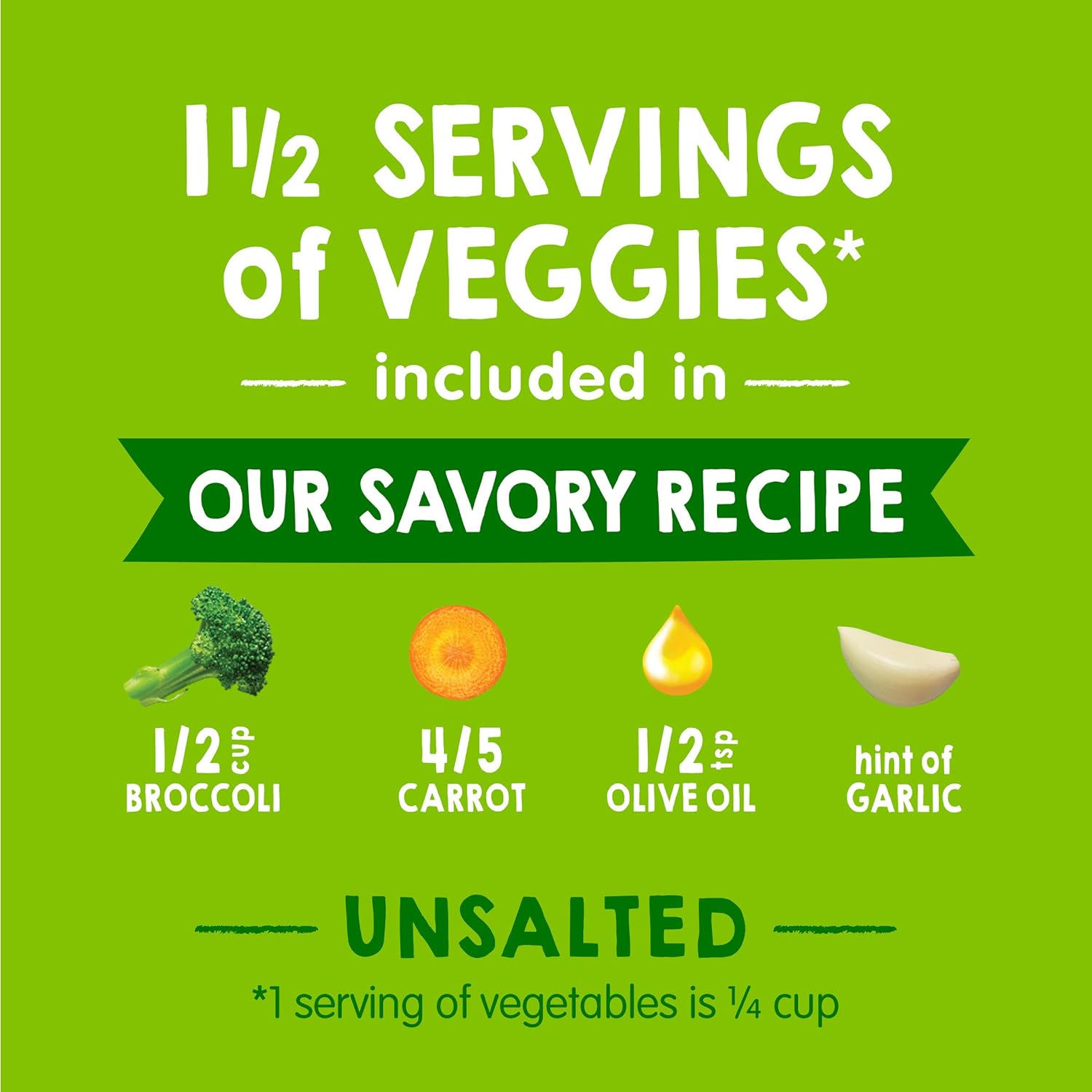 Happy Baby Organics Savory Blends Stage 2 Baby Food, Broccoli & Carrots with Olive Oil + Garlic, 4 Ounce Pouch (Pack of 16) : Baby