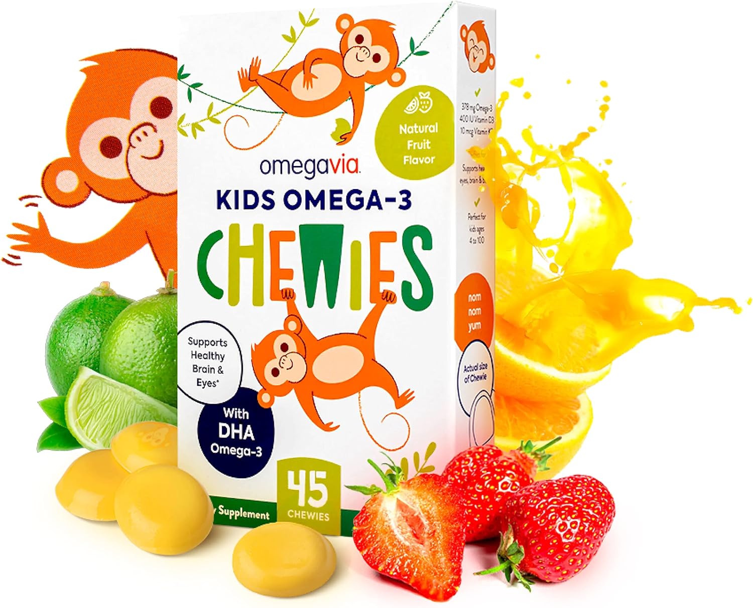 Omega 3 Gummies - Ultra-High DHA Chewable Gel Gummy - Omega 3 for Kids