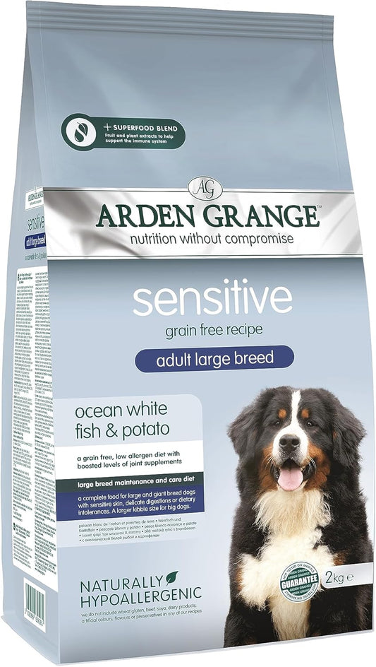 Arden Grange Sensitive grain free adult large breed ocean white fish & potato 2kg :Pet Supplies