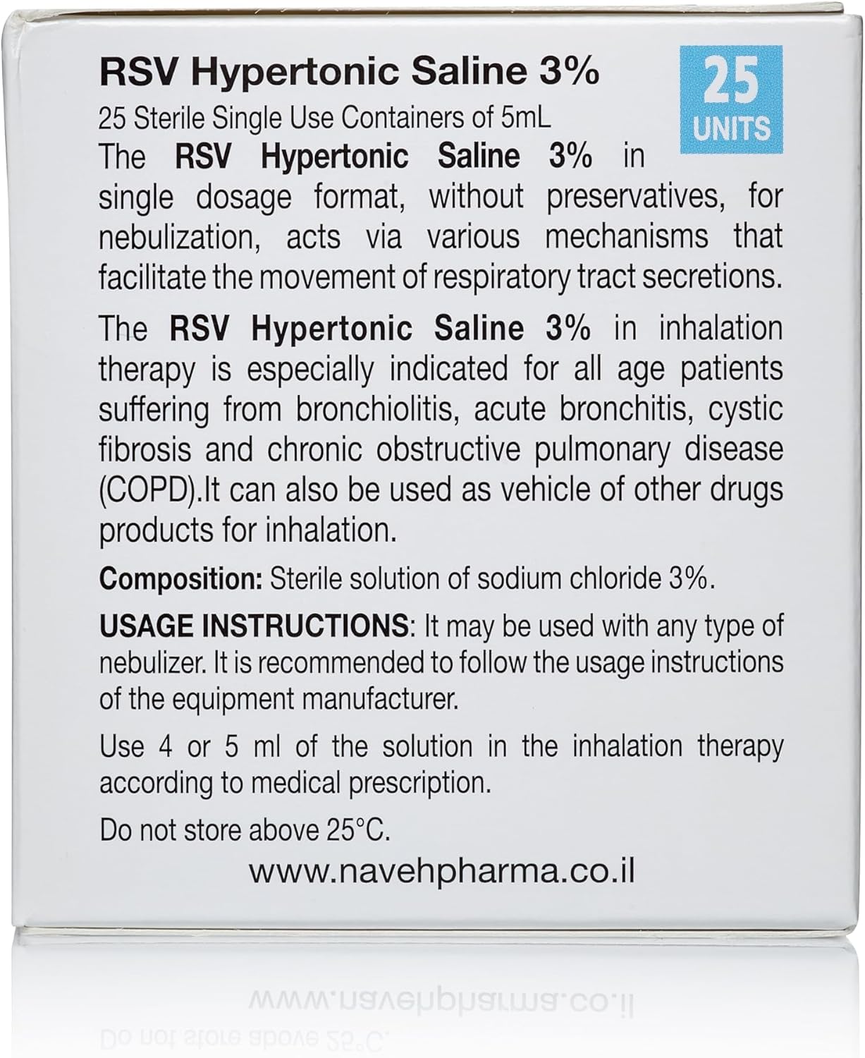 NAVEH PHARMA Gentle Respiratory Relief: Baby-Friendly 3% Hypertonic Saline Solution for Nebulizer | Soothing Inhalation for Little Ones | 25 Vials x 5ml | Easy Clearing of Tiny Lungs & Congestion : Health & Household