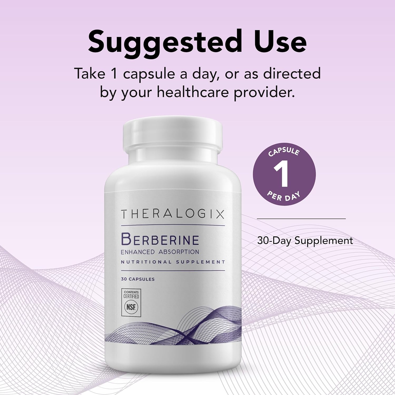 Theralogix Berberine Enhanced Absorption - 30-Day Supply - Made with Berberine Phytosome to Help Support Healthy Metabolism & Hormone Balance* - NSF Certified - 30 Capsules : Health & Household