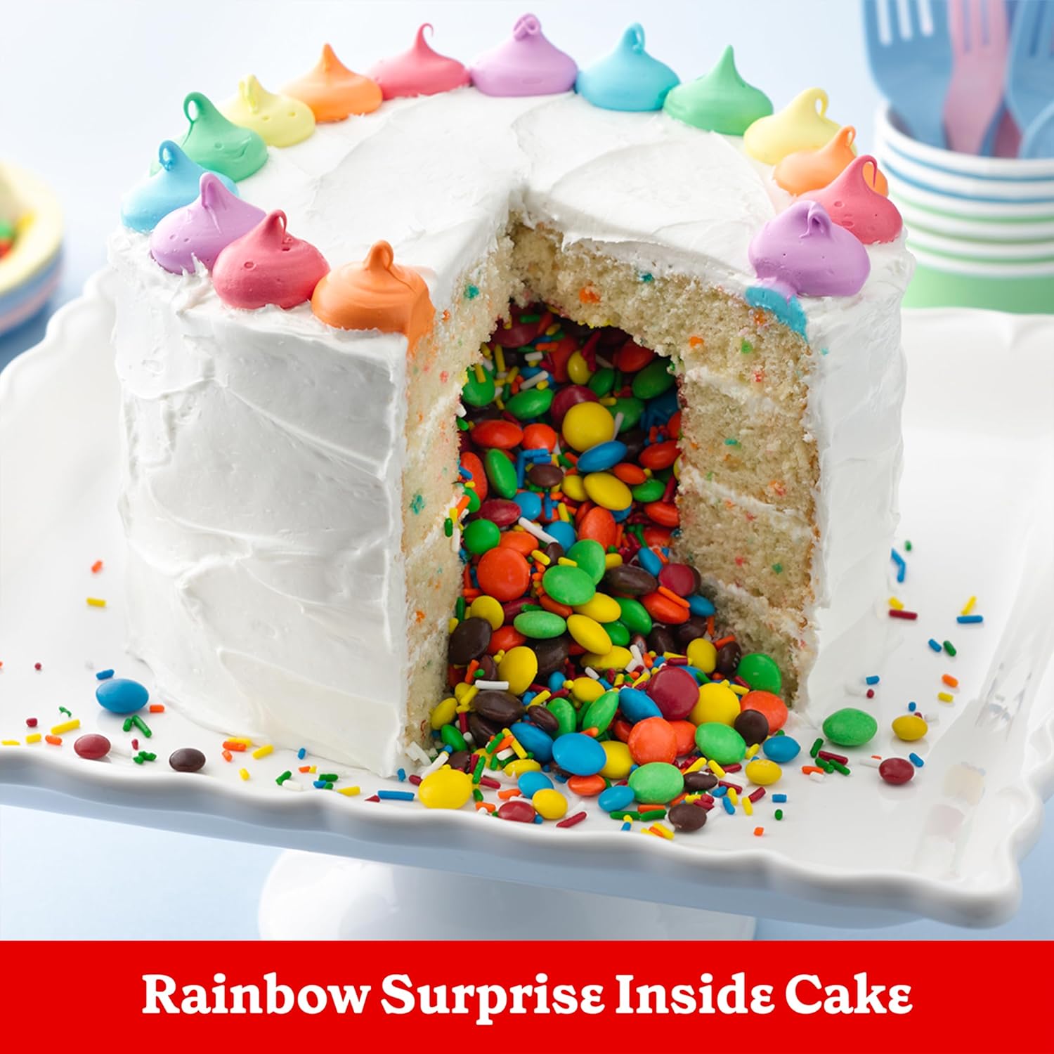 Betty Crocker Delights Super Moist Party Rainbow Chip Cake Mix, 13.25 Oz. (Pack Of 12)
