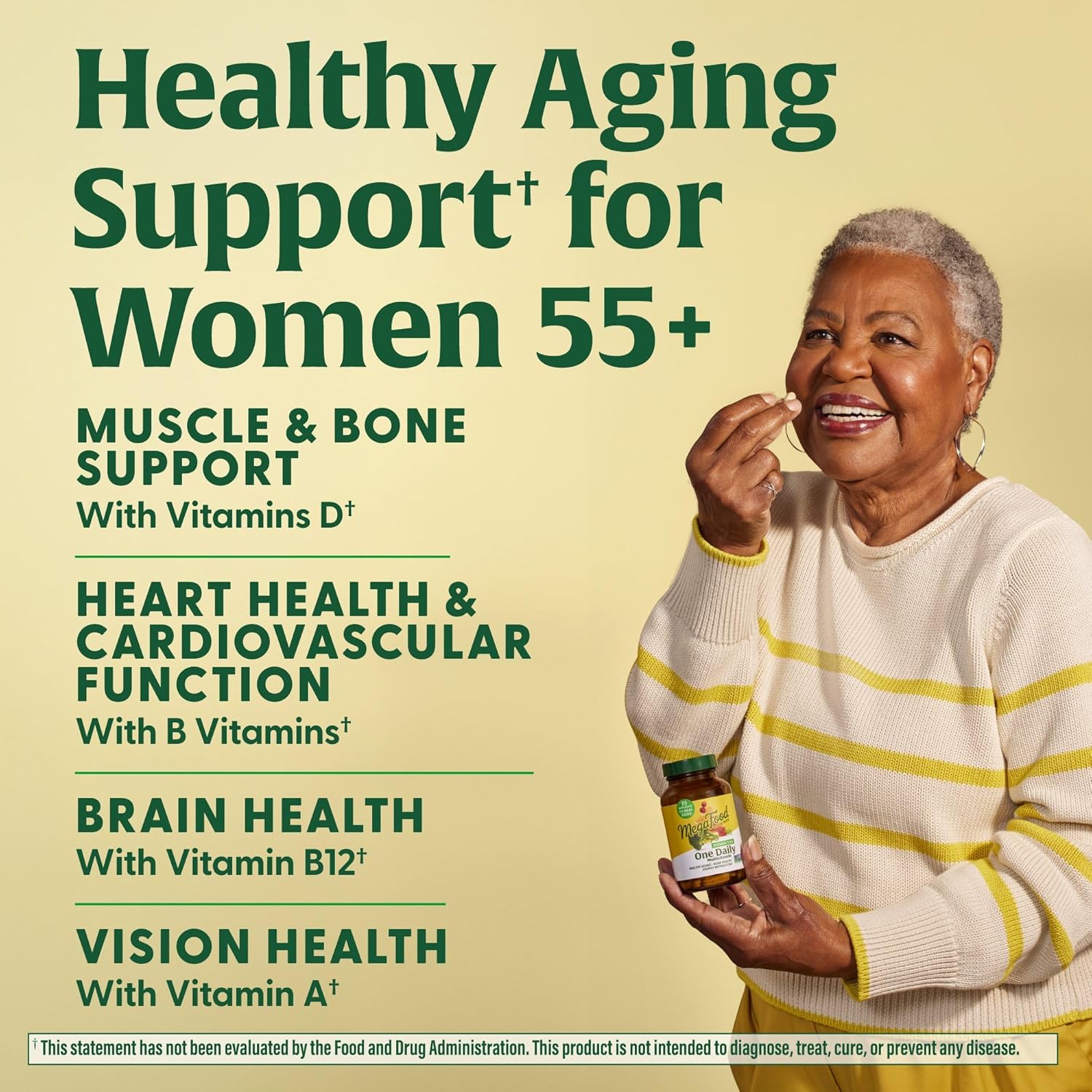 Megafood Women'S 55+ One Daily Multivitamin For Women - With Vitamin A, C, D3 & E For Optimal Aging Support - Plus Real Food - Bone & Immune Support Supplement - Vegetarian - 90 Tabs : Health & Household