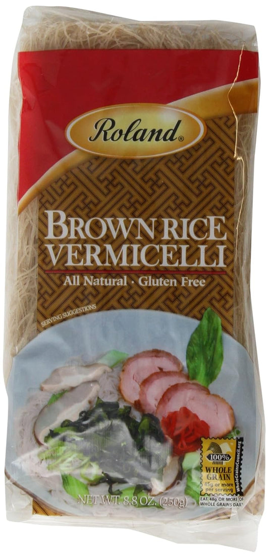 Roland Foods Brown Rice Vermicelli, Specialty Imported Food, 8.8-Ounce Package